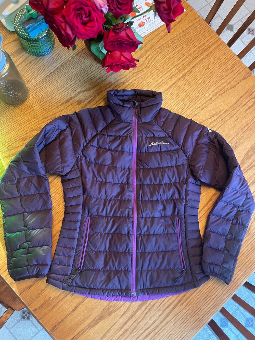 Eddie Bauer Women's Deep Purple Packable Puffer Jacket
